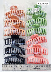 Impression Colored Plastic Hair Clutcher (Pack of 12)